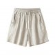 Men's Beige Linen Casual Shorts