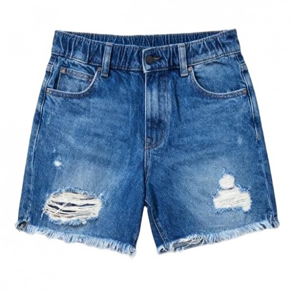 Men's Distressed Blue Denim Shorts