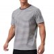 Men's Grey and White Striped Short-Sleeve T-Shirt