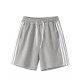 Men's Grey Athletic Shorts with Side White Stripes