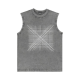 Fashionable Men's 100% Cotton Printed Tank Top: Washed Look for Outdoor Sports Wear