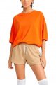 Oversized Orange Cotton T-Shirt with Beige Sweat Shorts
